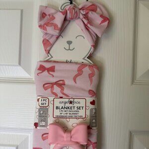 angel face Blanket Swaddle Blanket Infant Wrap with Matching Headband